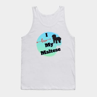 I love my Maltese, Maltese Silhouette Tank Top